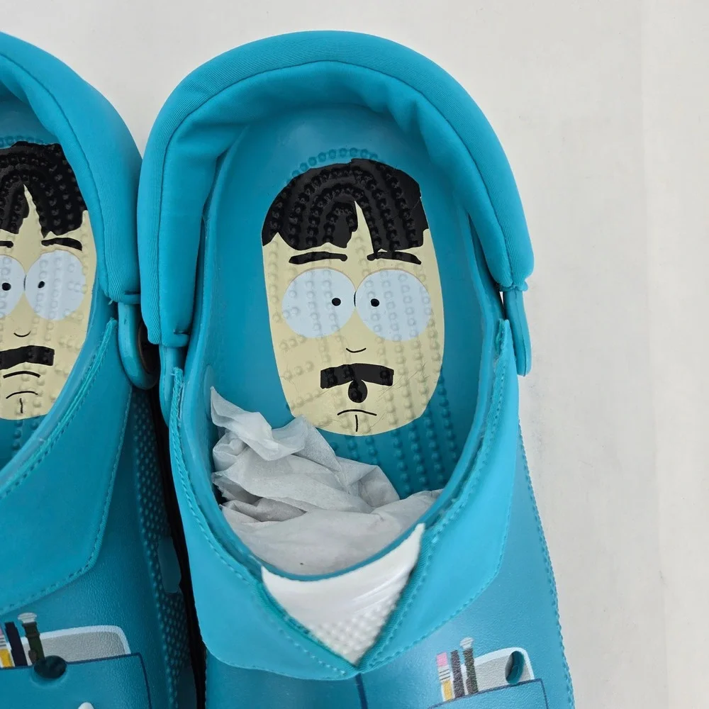 Crocs South‎ Park Randy Marsh Classic Clog Teal Blue Mens 8 Womens 10 211502-90H